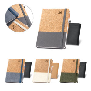 (21x14 cm) | Agenda Personalizada Anual Cortiço e Linho - HUBSP-66199