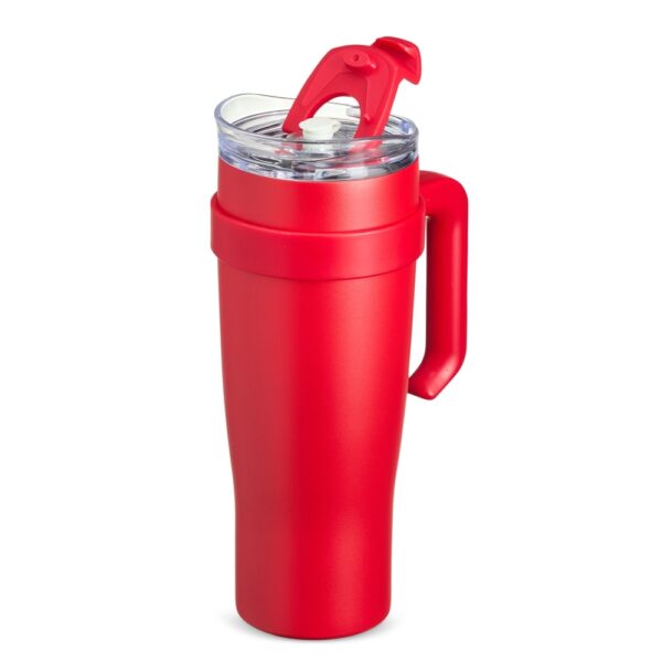 Caneca térmica 1,2L preta com logo em gravação laser