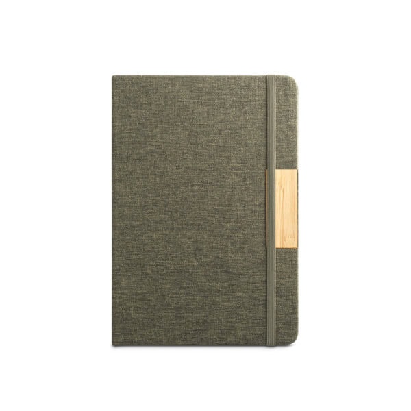 Caderno personalizado cinza escuro PET sustentável empresa