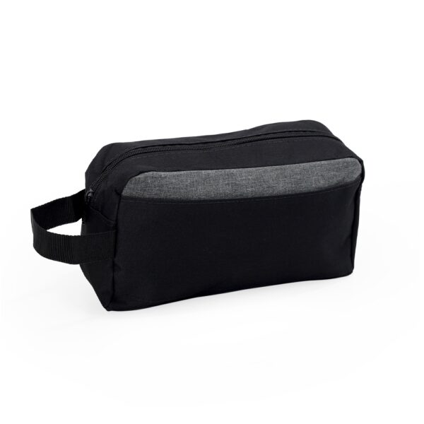 Necessaire personalizada nylon preta com logo corporativo