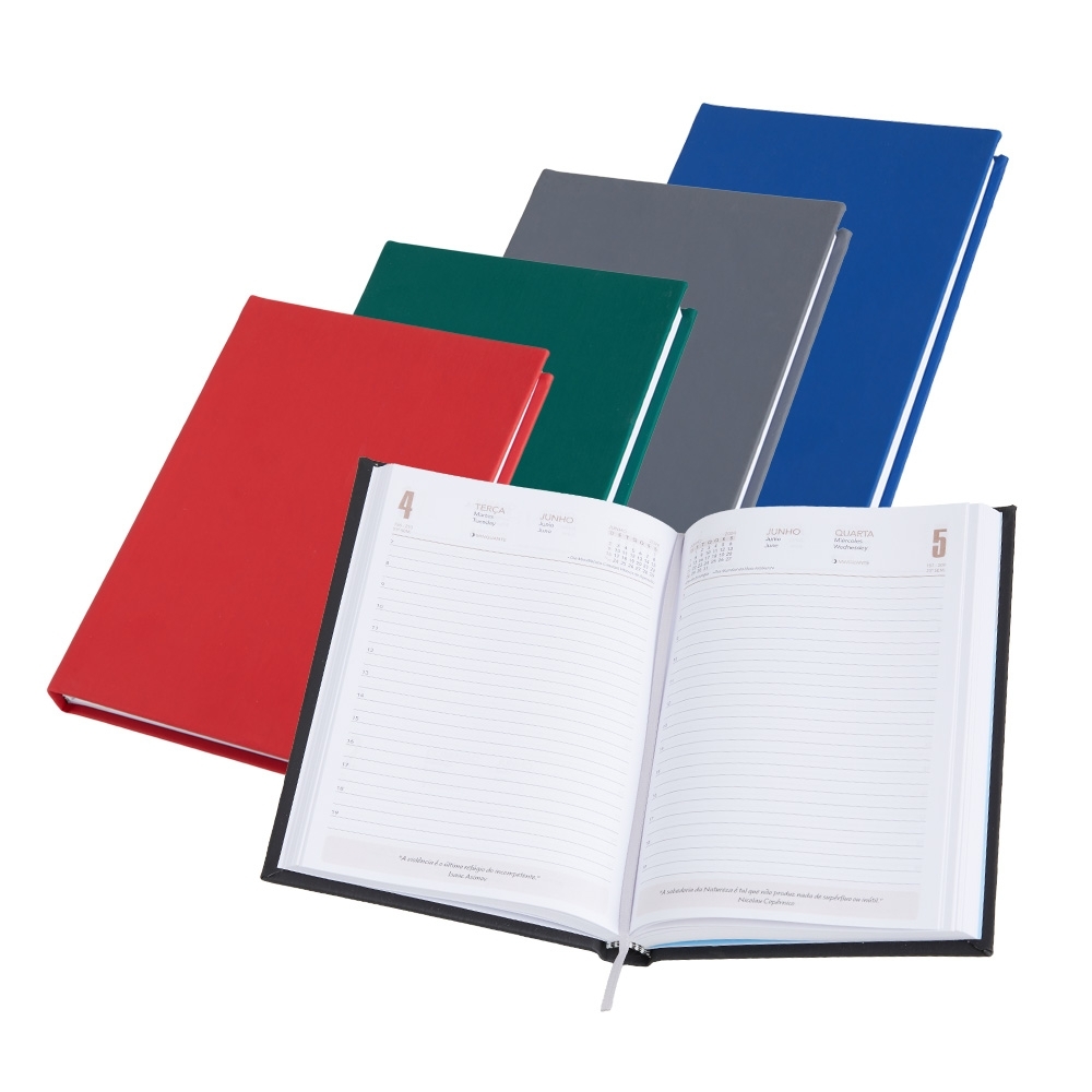 - Huble Brindes Corporativos (21x14 cm) | Agenda Personalizada Anual Emborrachada - HUBZB-14929