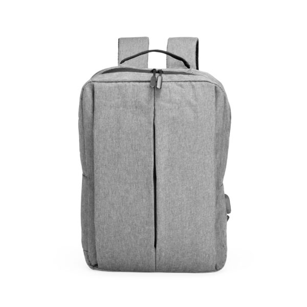 Mochila preta poliéster placa metal brinde empresarial 20L