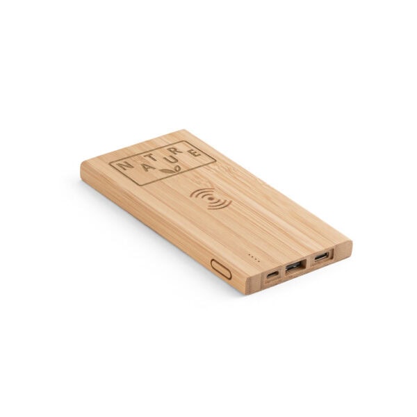 Carregador portátil bambu gravação UV digital para empresas