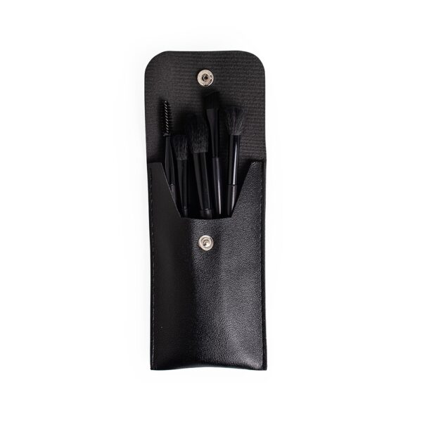 Kit pincel maquiagem 8 peças personalizado preto com logo