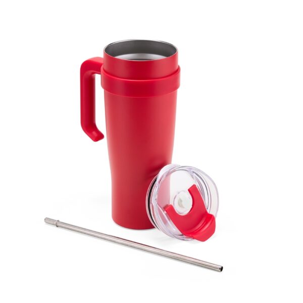 Brinde corporativo caneca térmica vermelha UV digital