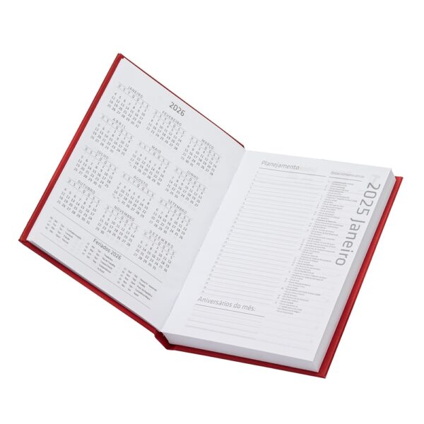 Agenda Cromato vermelha personalizada para empresas