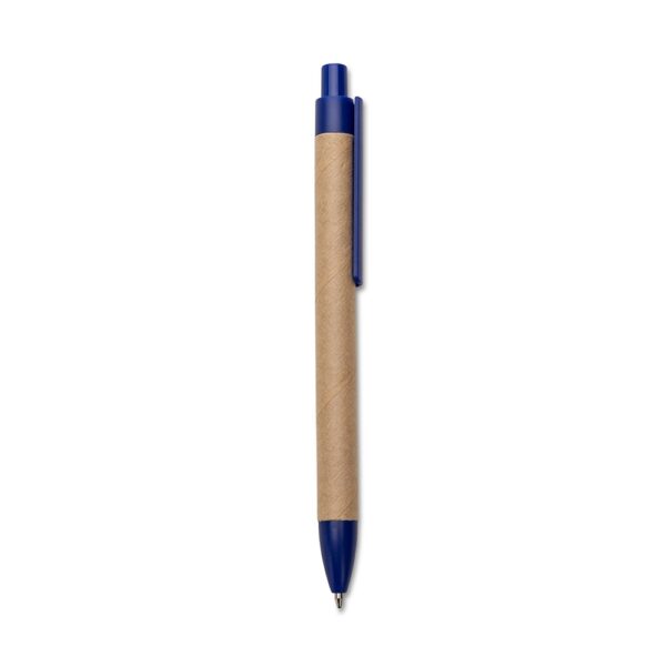 Caneta papelão azul com logo gravação UV digital