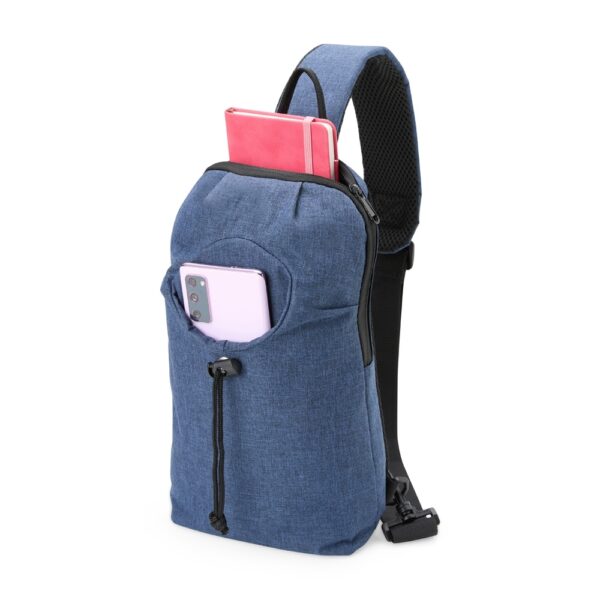 Mochila ombro preta 5L com gravação transfer corporativa