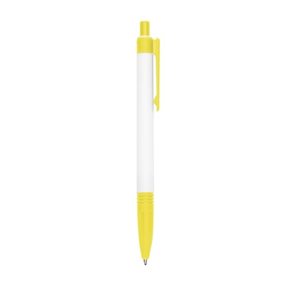 Caneta plástica amarela com gravação UV digital