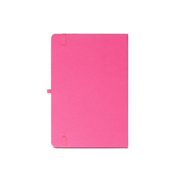 Detalhe da gravação transfer no caderno personalizado A5