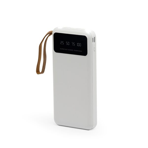 Power bank personalizado 10000mAh branco com lanterna corporativo