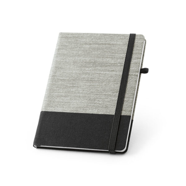 Caderno capa dura preto com gravação silk para empresa