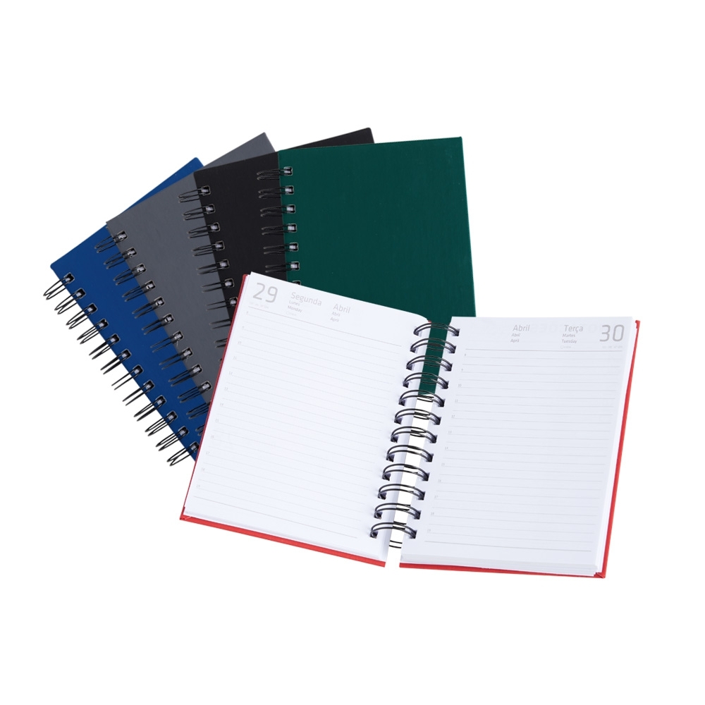 - Huble Brindes Corporativos (17x12 cm) | Agenda Personalizada Anual Emborrachada - HUBZB-14931