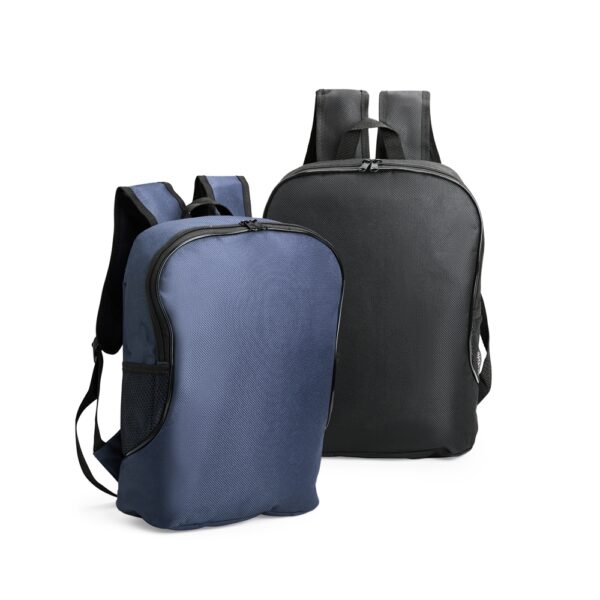 Mochila personalizada poliéster 18L preta com logo transfer