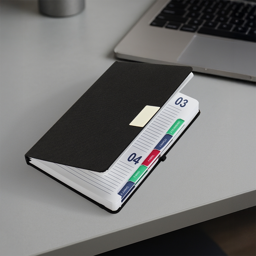 - Huble Brindes Corporativos (21x14 cm) | Agenda Personalizada Anual Linho - HUBZB-09060 - Imagem 2