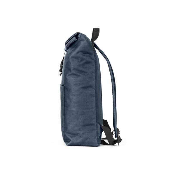 Mochila personalizada azul roll-top brinde executivo