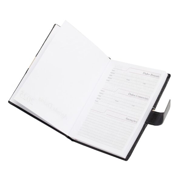 Agenda diária 20x14 cm capa couro gravada brinde executivo
