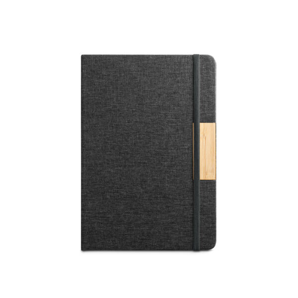 Caderno reciclado preto A5 gravação laser para brindes