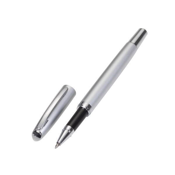 Caneta roller branca personalizada com logo empresa
