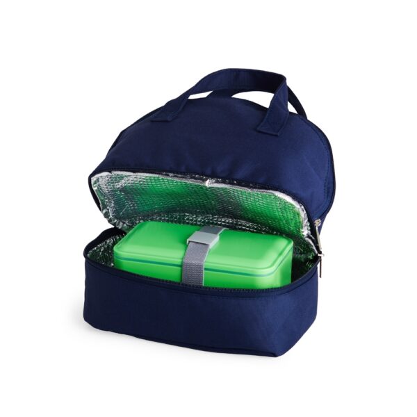 Brinde corporativo bolsa térmica azul gravação silk