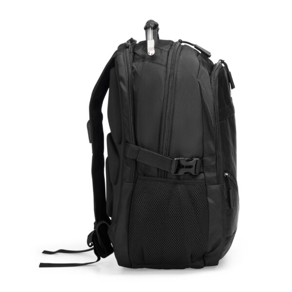 Mochila jacquard preta com logo para brindes B2B