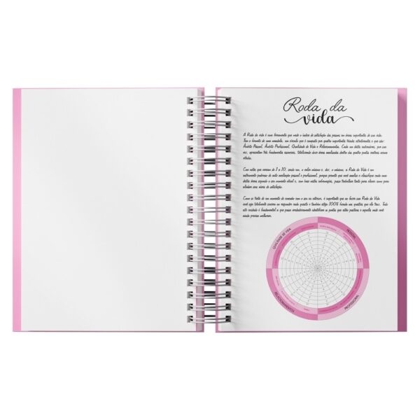 Planner percalux rosa silk screen brinde empresarial