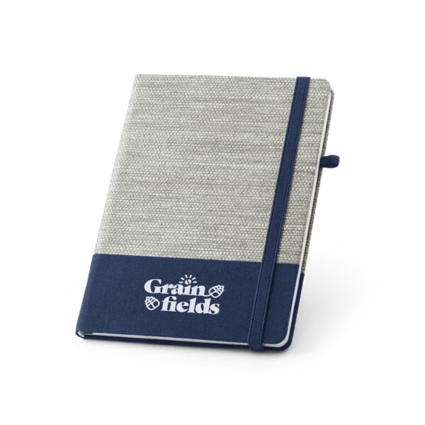 Caderno corporativo preto capa dura silk com marca