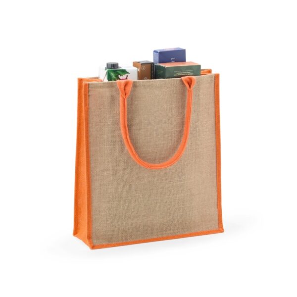 Ecobag juta azul com gravação silk para empresas