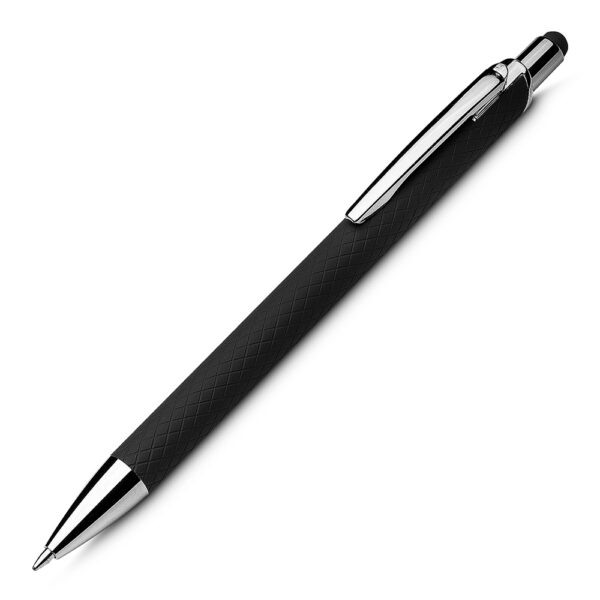 Caneta metal preta brinde corporativo com logomarca