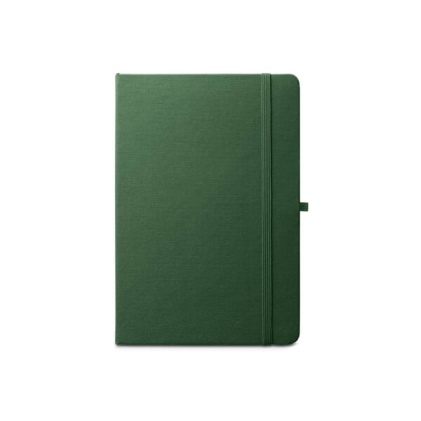 Detalhe do miolo pautado do caderno personalizado A5 reciclado