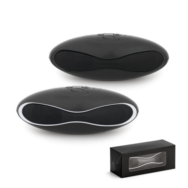 Caixa de som personalizada ABS com microfone preta