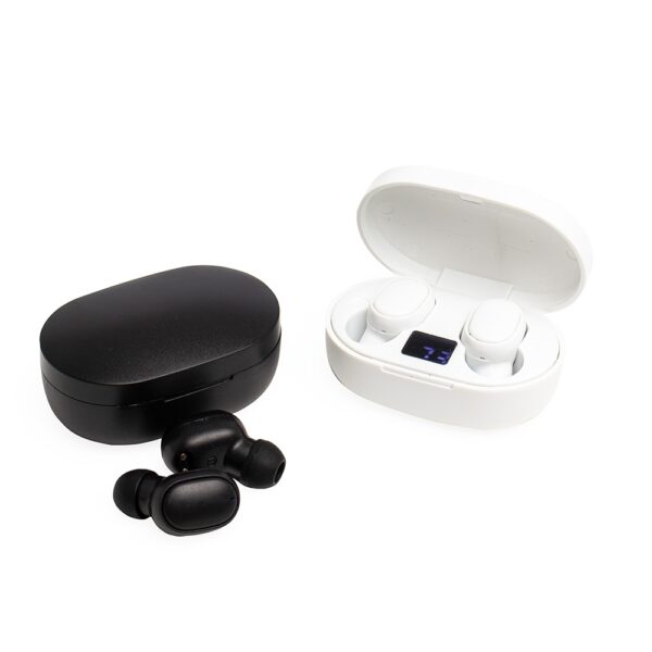 Fone bluetooth touch case carregador personalizado branco