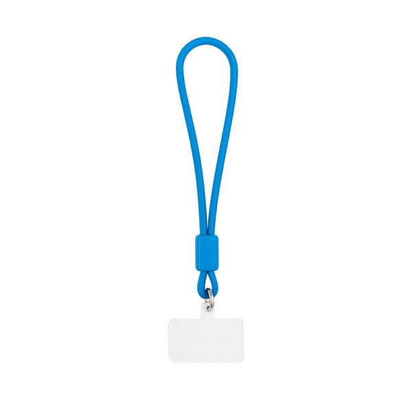 Brinde corporativo pulseira celular gravação silk azul
