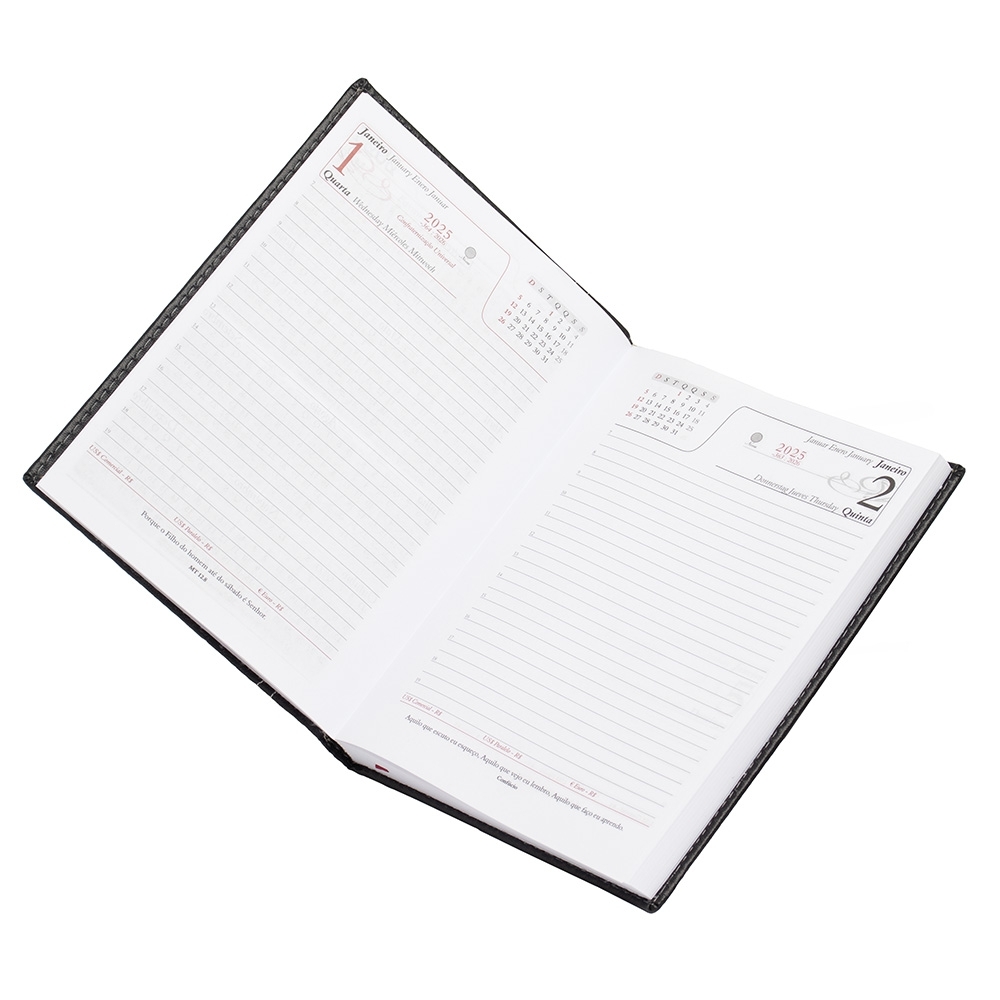 - Huble Brindes Corporativos (20x14 cm) | Agenda Personalizada Diária Anual Couro - HUBZB-13287 - Imagem 8