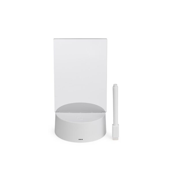 Brinde corporativo luminária LED branca com gravação personalizada