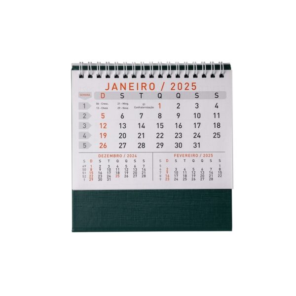 Calendário corporativo prata personalizado para escritório
