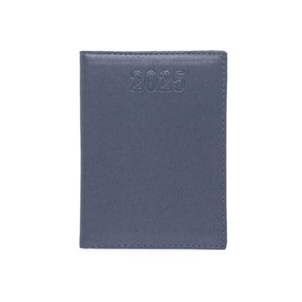 Agenda couro azul com logo silk empresarial brinde