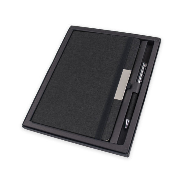 Caderno personalizado silk colorido com caneta corporativa azul