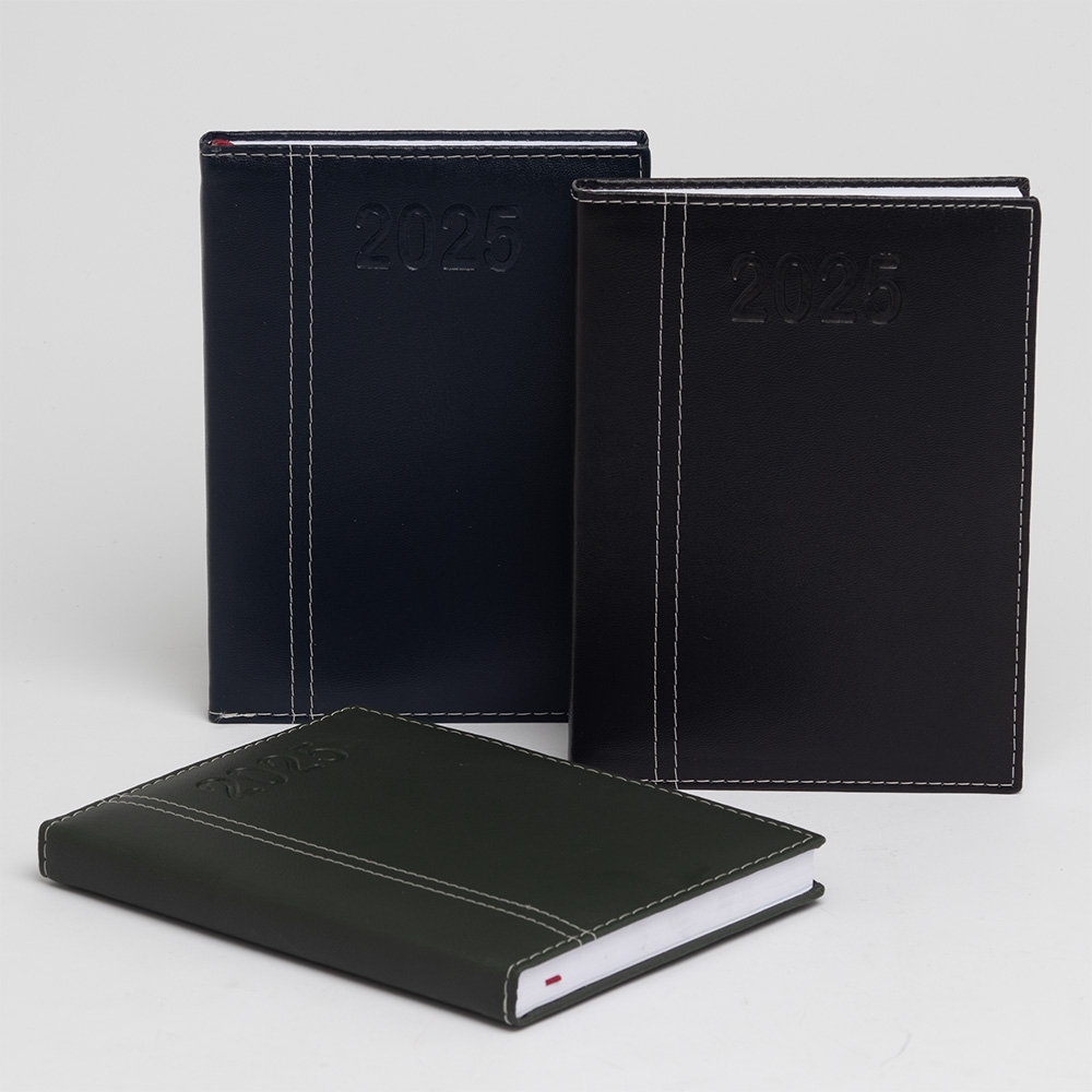 - Huble Brindes Corporativos (20x14 cm) | Agenda Personalizada Diária Anual Couro - HUBZB-13287