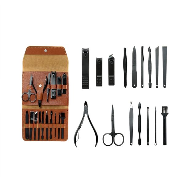 Kit manicure corporativo marrom personalizado com gravação UV