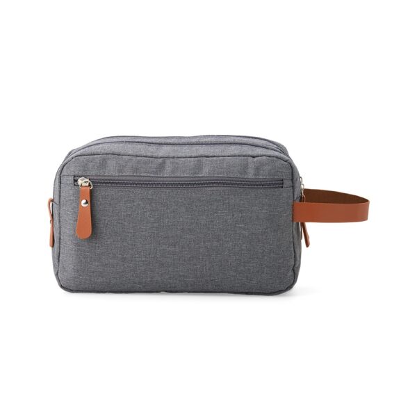 Necessaire cinza personalizada silk para kits empresariais