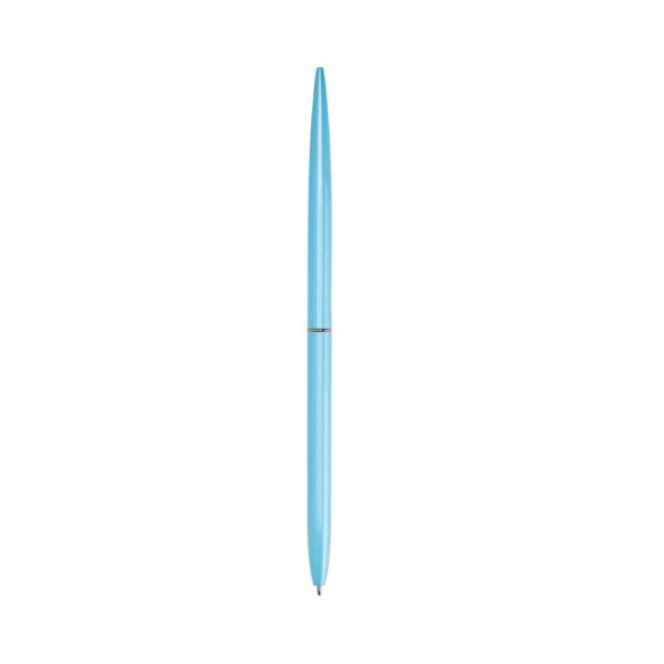 Caneta corporativa azul escuro personalizada logo