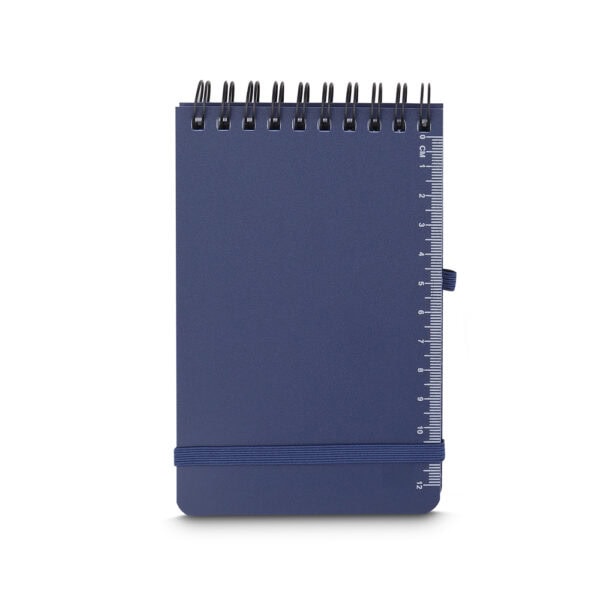 Caderno corporativo azul silk com logo empresa 14x9cm