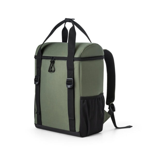 Bolsa térmica corporativa verde escuro com logo empresa