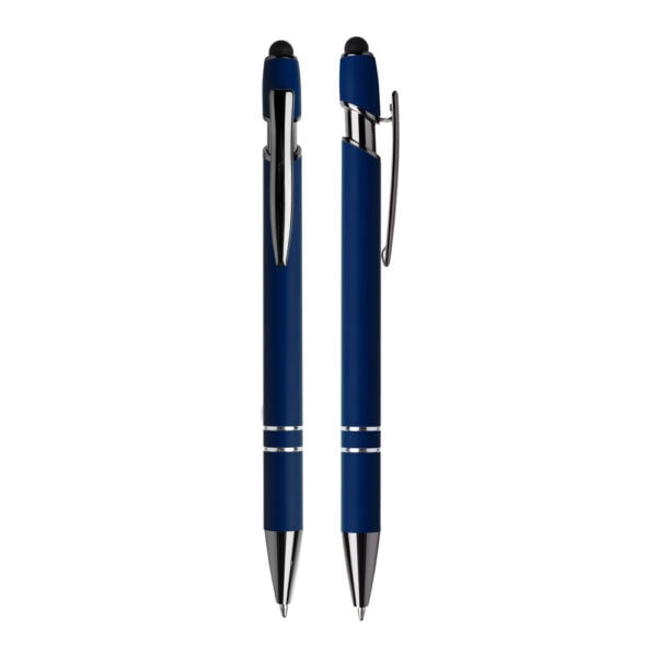 Caneta metal cinza personalizada UV digital logo