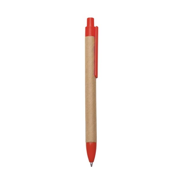 Caneta personalizada papelão laranja brinde empresarial