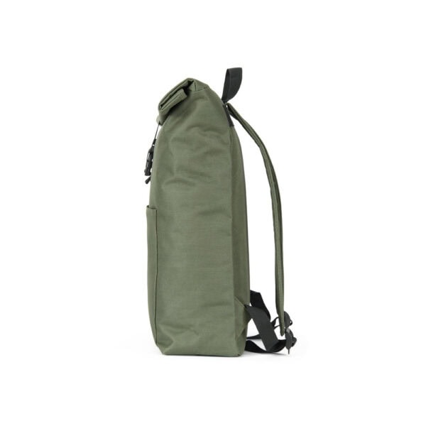 Mochila roll-top corporativa preta logo transfer
