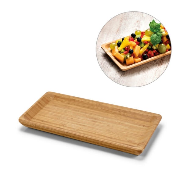 Travessa bambu personalizada laser brinde executivo natural