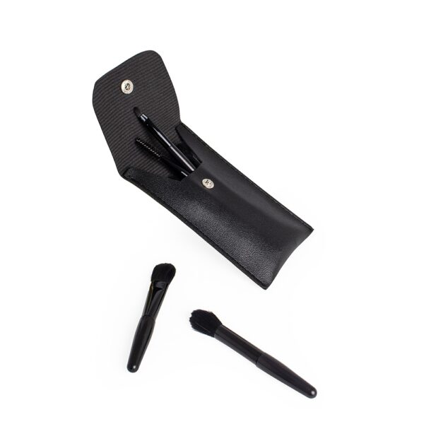 Kit pincéis maquiagem preto com logomarca corporativo