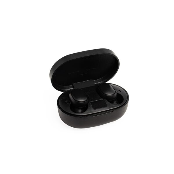 Fone ouvido wireless case carregador gravação corporativa preta